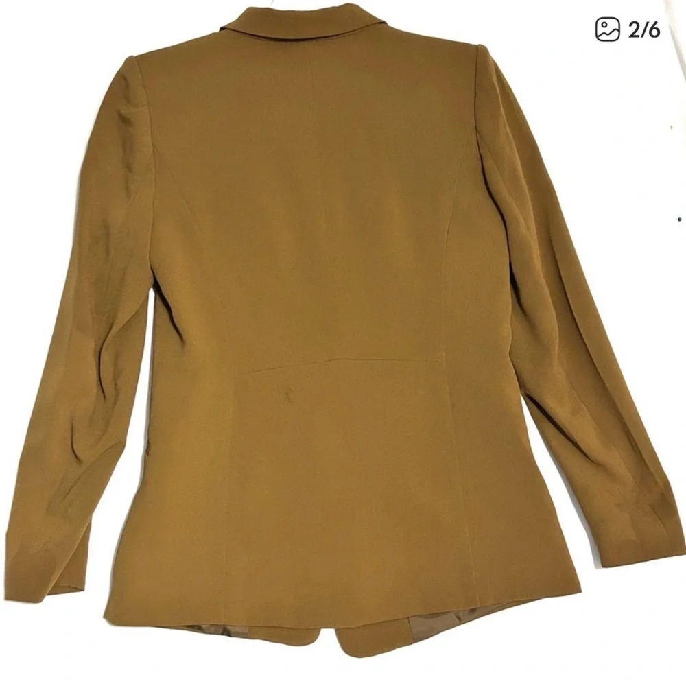 H&M Fitted Single Breasted Blazer Women’s Size 8, Camel / Golden Brown - Picture 2 of 6